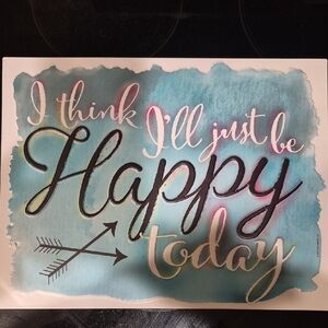 Open Road Brands Blue and Black Happy Today Wall Art